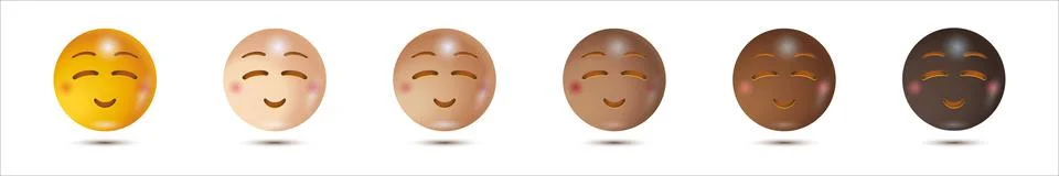 3D Set smiles. Vector illustration. smiling emoticon character design. Isolated 스톡 일러스트