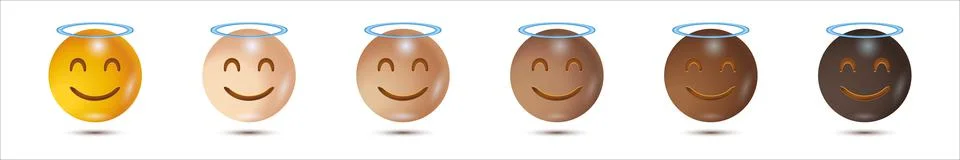 3D Set smiles. Vector illustration. smiling emoticon character design. 3D Illustrazione stock