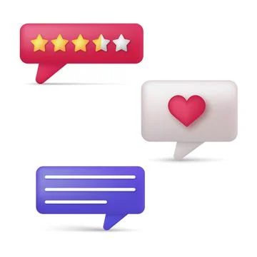 3d set of speech bubbles. Speech, communication, dialogue bubbles. Vector Stock Illustration