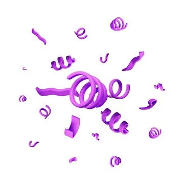 3d set of spiral confetti isolated on white Stock Illustration