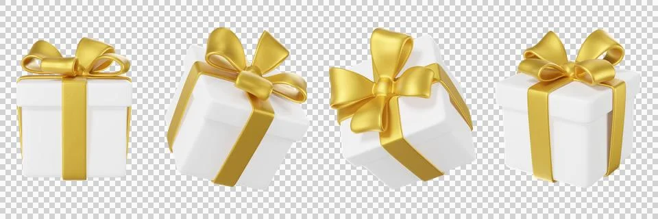 3d set of white gift boxes Stock Illustration