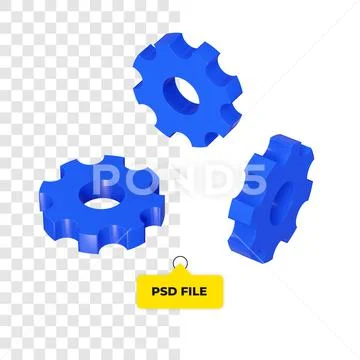 3D setting icon all side PSD-Vorlage