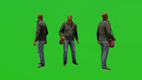 3D of several different black and white horses on a green screen eating at sever Video stock 174254429