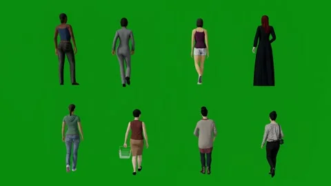 3D of several different Chinese and Asian women on green screen background talki 動画素材 228497700