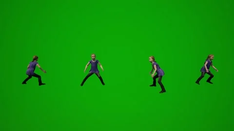 3D of several different kindergarten little boys on green screen background play Video stock 228798037