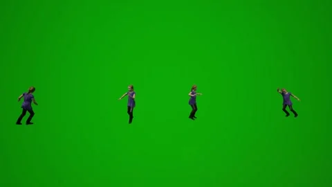 3D of several different kindergarten little boys on green screen background play Video stock 228798038