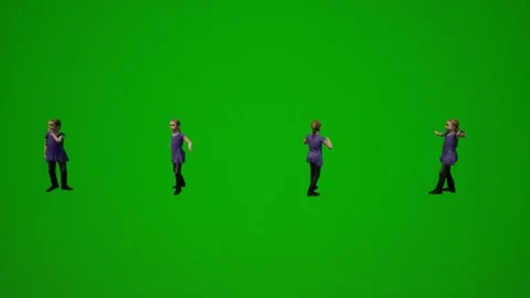 3D of several different kindergarten little boys on green screen background play Video stock 228798039