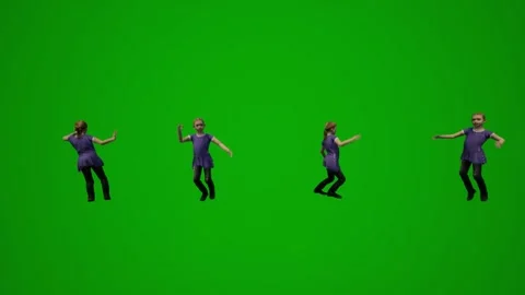 3D of several different kindergarten little boys on green screen background play Video stock 228798040