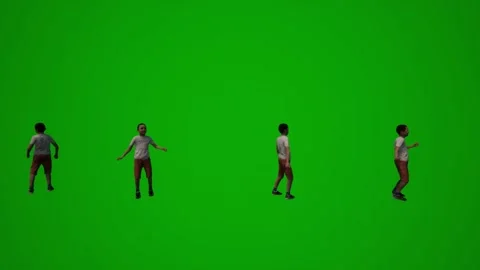 3D of several different kindergarten little boys on green screen background play Video stock 228798042