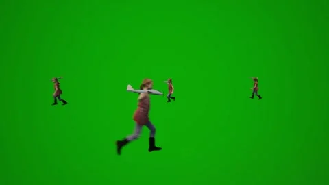 3D of several different kindergarten little boys on green screen background play Video stock 228798043