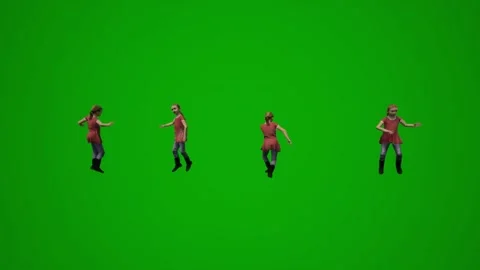 3D of several different kindergarten little boys on green screen background play Video stock 228798044