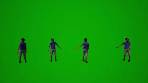 3D of several different kindergarten little boys on green screen background play Video stock 228798046