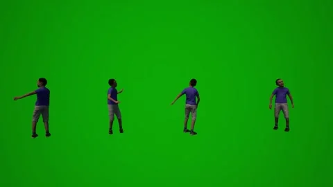 3D of several different kindergarten little boys on green screen background play Video stock 228798047