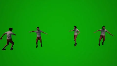 3D of several different kindergarten little boys on green screen background play Video stock 228798049