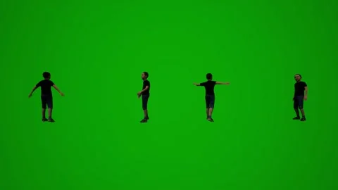 3D of several different kindergarten little boys on green screen background play Video stock 228798050