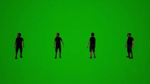 3D of several different kindergarten little boys on green screen background play Video stock 228798052