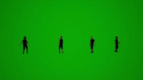 3D of several different kindergarten little boys on green screen background play Video stock 228798053