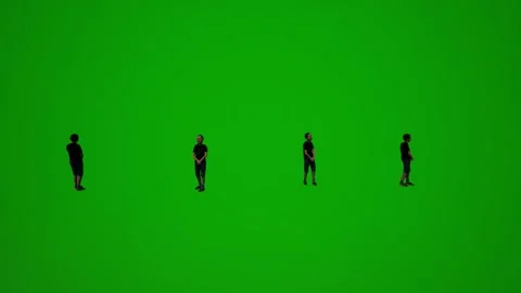 3D of several different kindergarten little boys on green screen background play Video stock 228798054