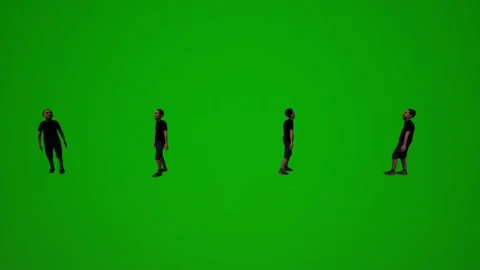 3D of several different kindergarten little boys on green screen background play Video stock 228798055