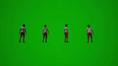 3D of several different kindergarten little boys on green screen background play Video stock 228798056