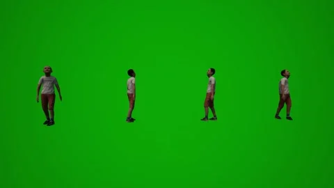 3D of several different kindergarten little boys on green screen background play Video stock 228798064