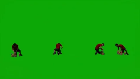 3D of several different kindergarten little boys on green screen background play Video stock 228798065