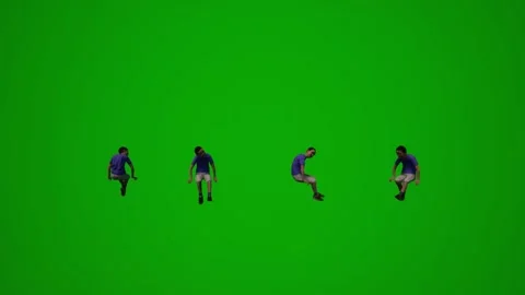 3D of several different kindergarten little boys on green screen background play Video stock 228798066