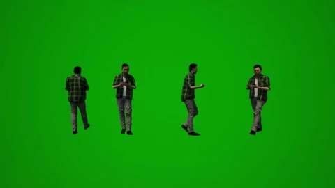 3D of several different Thai and Japanese men on green screen background talking Video stock 228797399