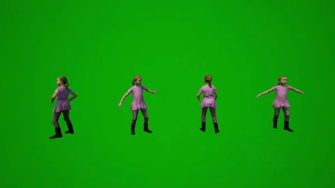 3D of several little boys from different schools on green screen background stud Video stock 228797930