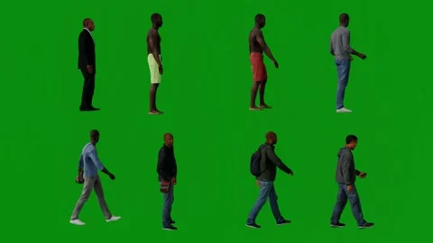 3D several men doing different crimes on green screen background standing lookin Stockbeeldmateriaal 228500293