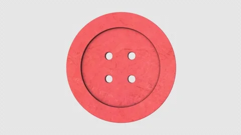 3D Sewing Button Rotating on a Transparent Background. Seamless Loop. 4K Stock Footage 287016972