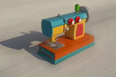 3D  sewing machine Stock Illustration