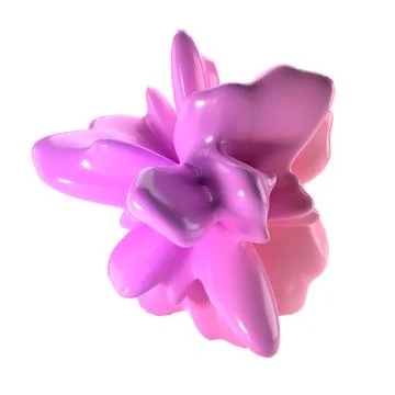 3d shape Abstract composition with spherical element. Pearlescent splash Illustrazione stock