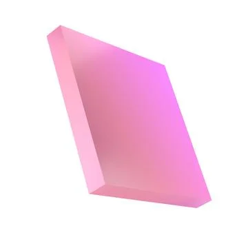 3d shape abstract metal rectangle geometric. Realistic glossy pink and lilac Stockillustratie