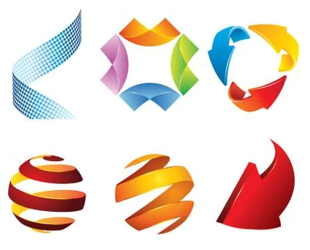 3D shape collection Stock Illustration