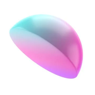 3d shape element semisphere metal geometric. Realistic glossy abstract turquoise Illustrazione stock