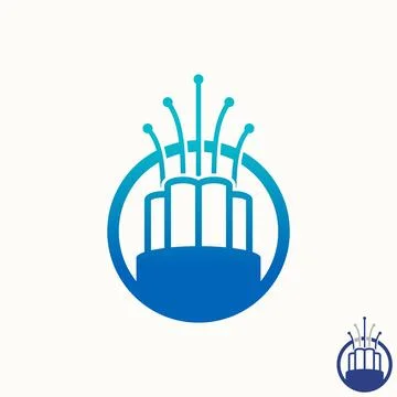 3D shape fiber optic cable on circle around. Related to internet or network Stock Illustration