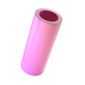3d shape metallic pipe. Realistic geometric glossy pink and lilac gradient 스톡 일러스트