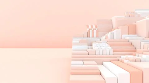 3d shapes abstract interior wallpaper. Shapes 3d. Geometric objects. Minimalism. Stock-Illustration