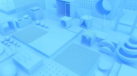 3d shapes abstract interior wallpaper. Shapes 3d. Geometric objects. Minimalism. Stock-Illustration