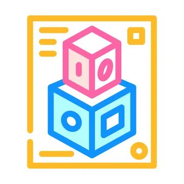 3d shapes color icon vector illustration color Stock Illustration