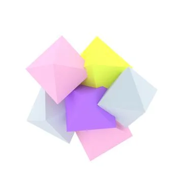3d shapes. Geometric 3d object. Abstract design. Geometric shapes. Stock-Illustration