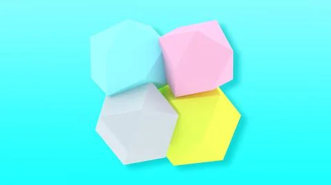 3d shapes. Geometric 3d object. Abstract design. Geometric shapes. Stock-Illustration