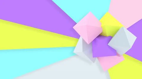 3d shapes. Geometric 3d object. Abstract design. Geometric shapes. Stock-Illustration