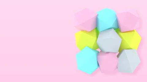 3d shapes. Geometric 3d object. Abstract design. Geometric shapes. Stock-Illustration