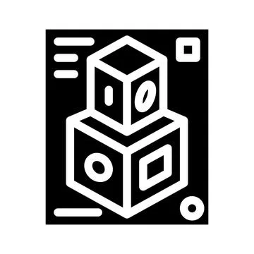 3d shapes glyph icon vector illustration black 库存插图
