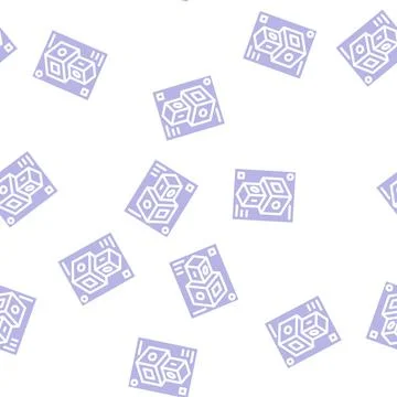 3d shapes glyph vector seamless pattern black Stock Illustration