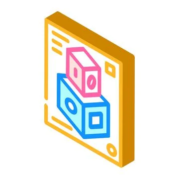 3d shapes isometric icon vector illustration color Stock Illustration