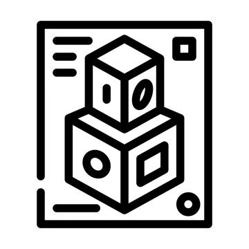 3d shapes line icon vector illustration black Illustrazione stock