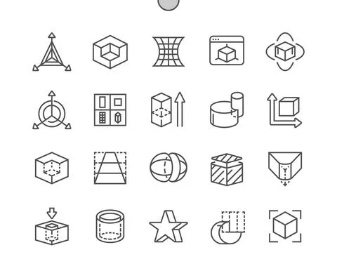 3D shapes. Modeling software. Object Illustrazione stock